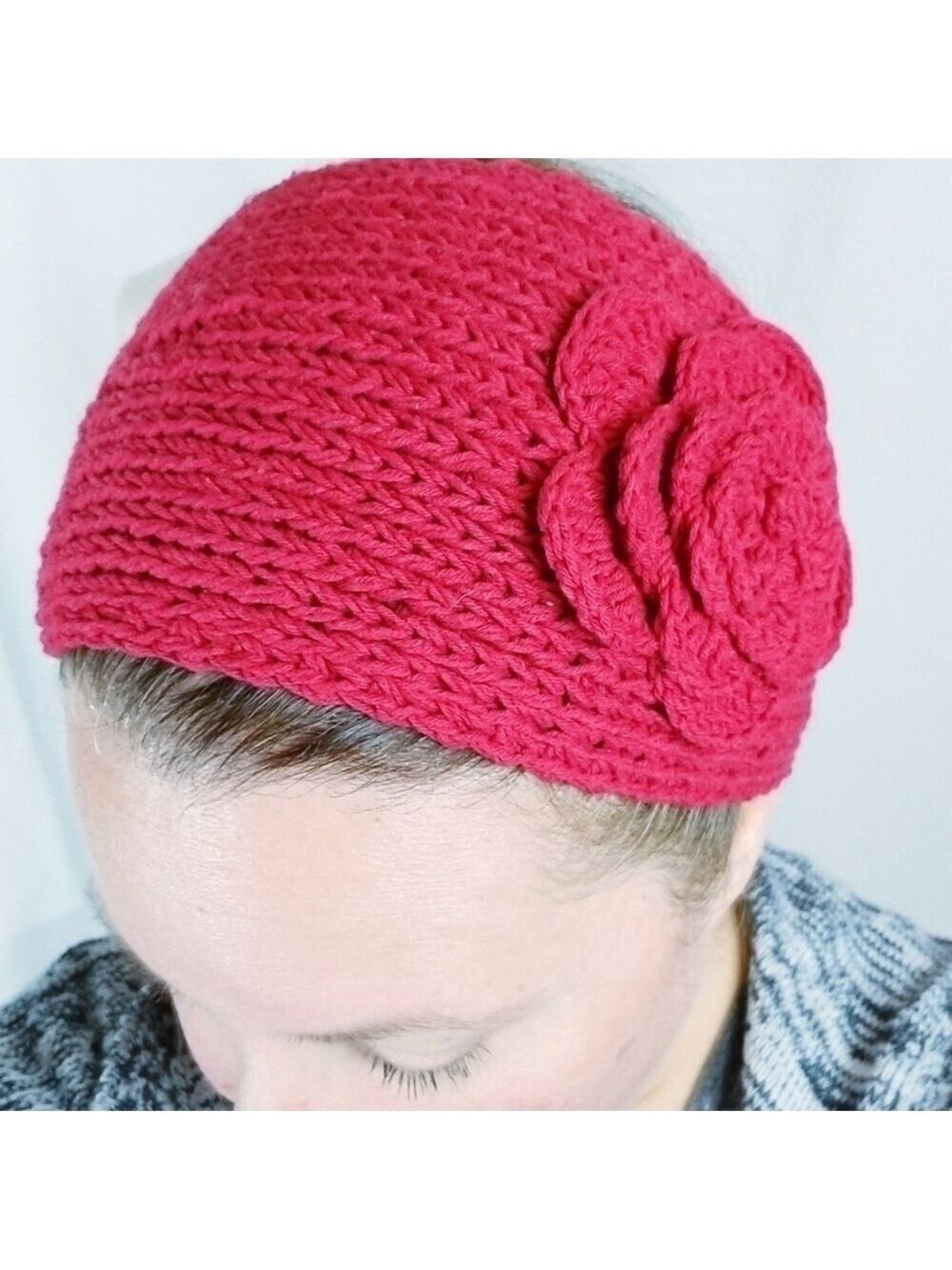Red Knit headband / ear muffs